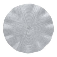 Lugar 38cm Americano De Poliéster Babado Prateado Wolff